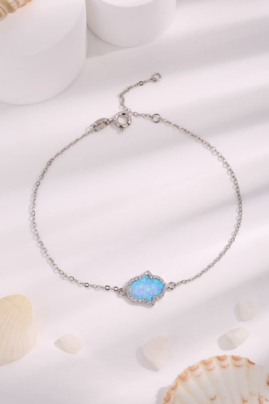 Opal 925 Sterling Silver Bracelet - Bracelets - Sky Blue - Bella Bourget