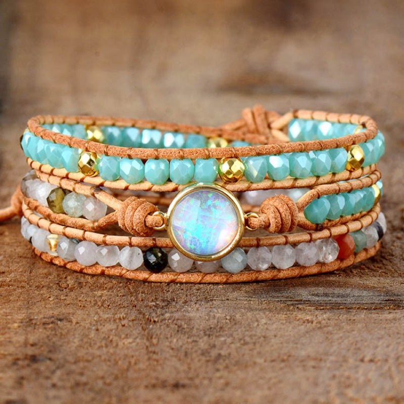 Opal Beaded Layered Bracelet - Bracelets - Multicolor - Bella Bourget