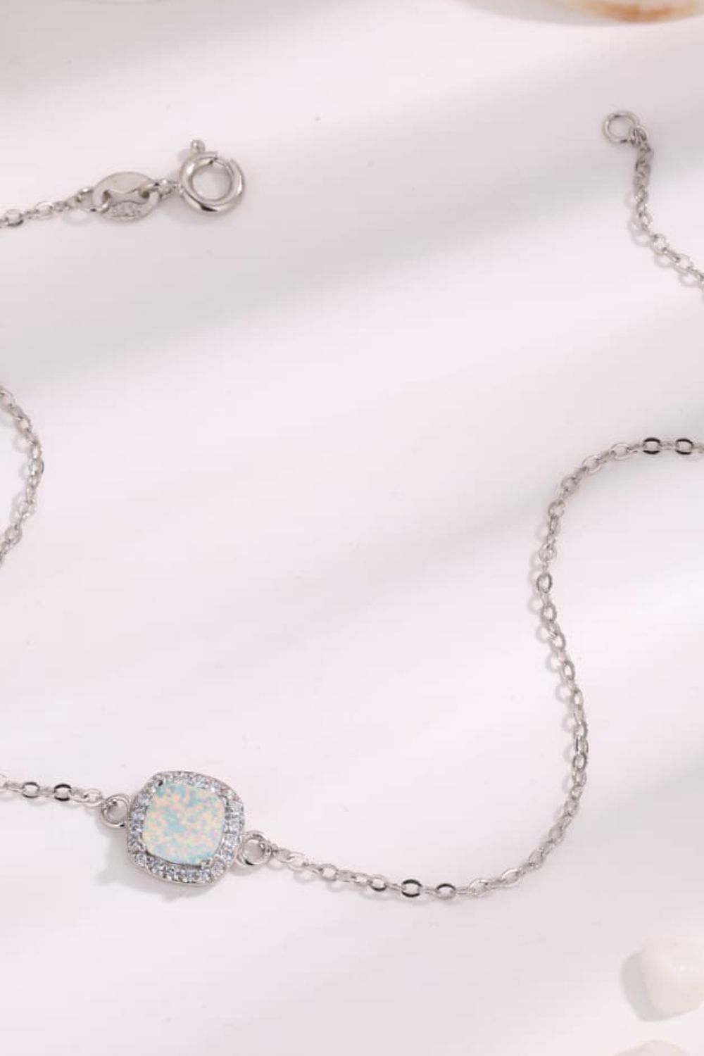 Opal Platinum - Plated Bracelet - Bracelets - White - Bella Bourget