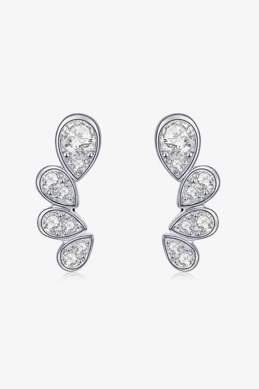 Pear Shape Moissanite Earrings - Earrings - Silver - Bella Bourget