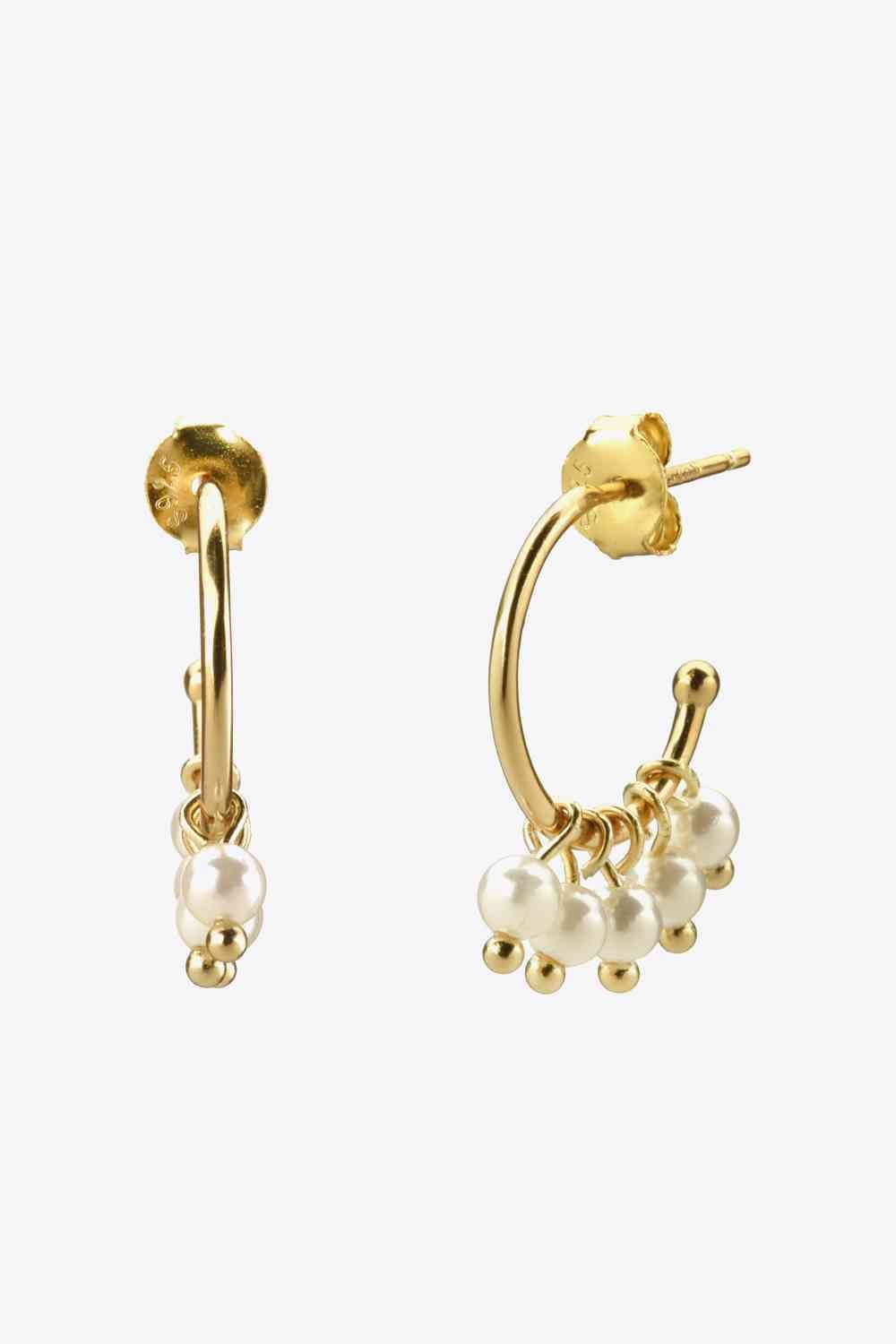 Pearl C - Hoop Earrings - Earrings - Gold - Bella Bourget