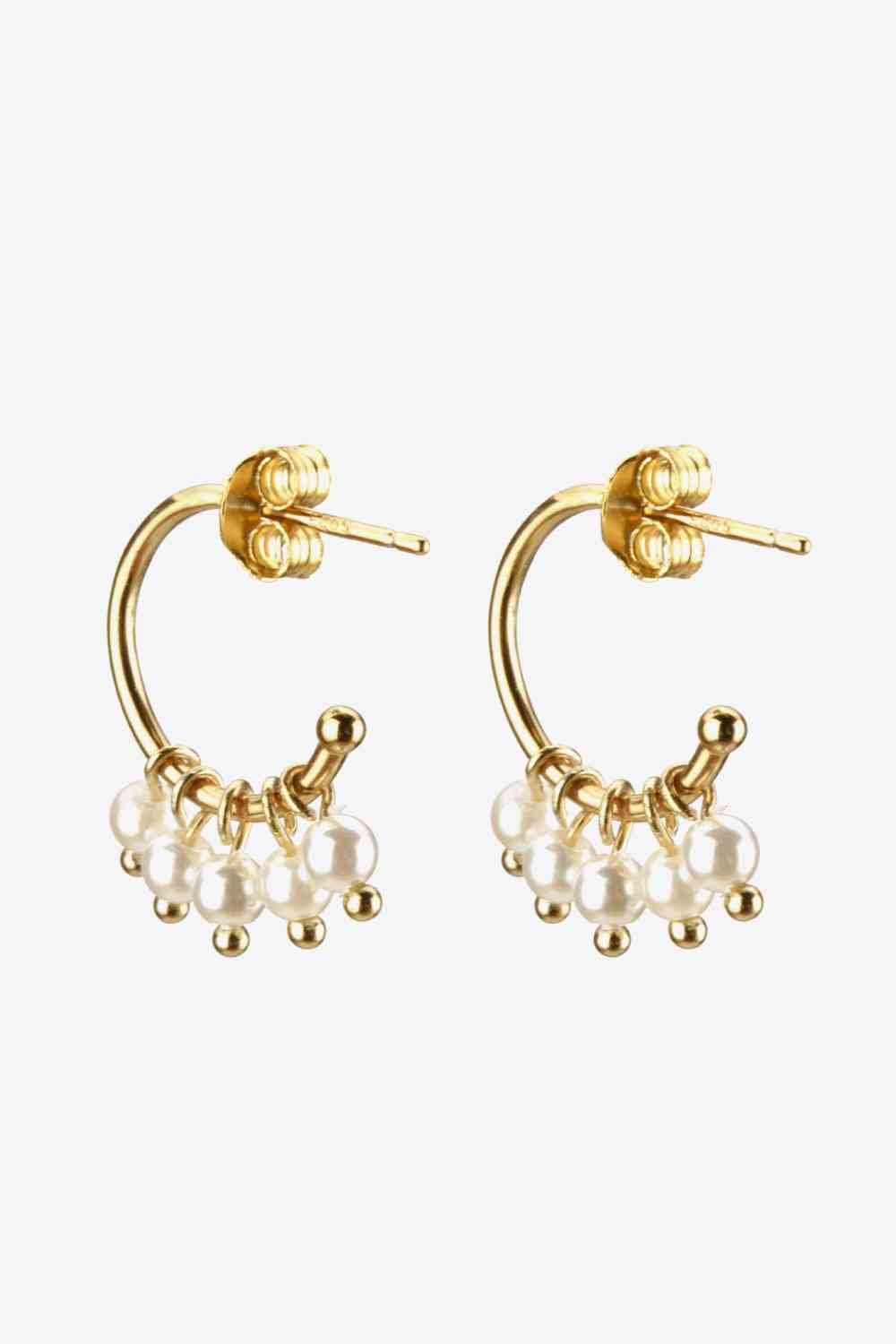 Pearl C - Hoop Earrings - Earrings - Gold - Bella Bourget