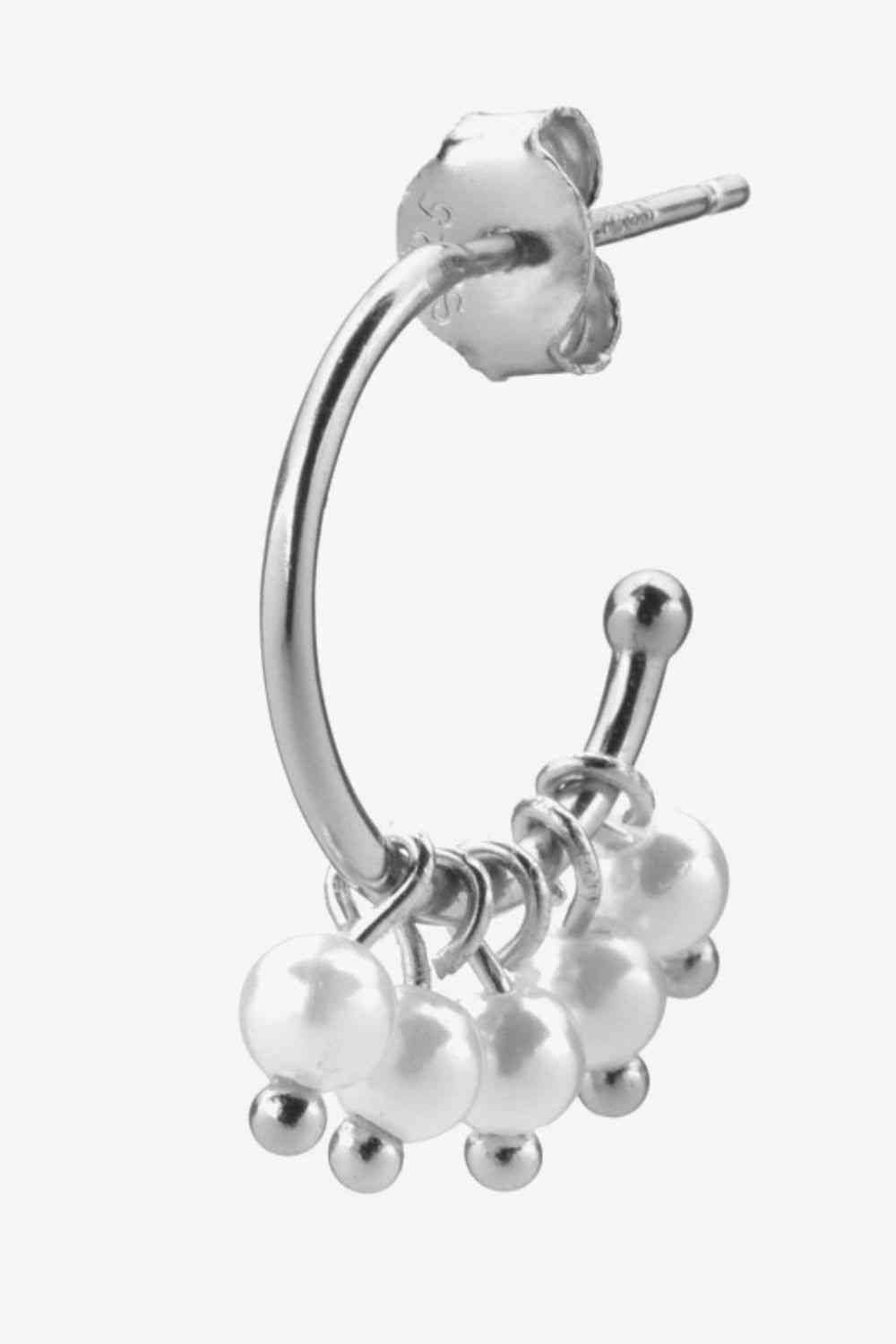 Pearl C - Hoop Earrings - Earrings - Silver - Bella Bourget