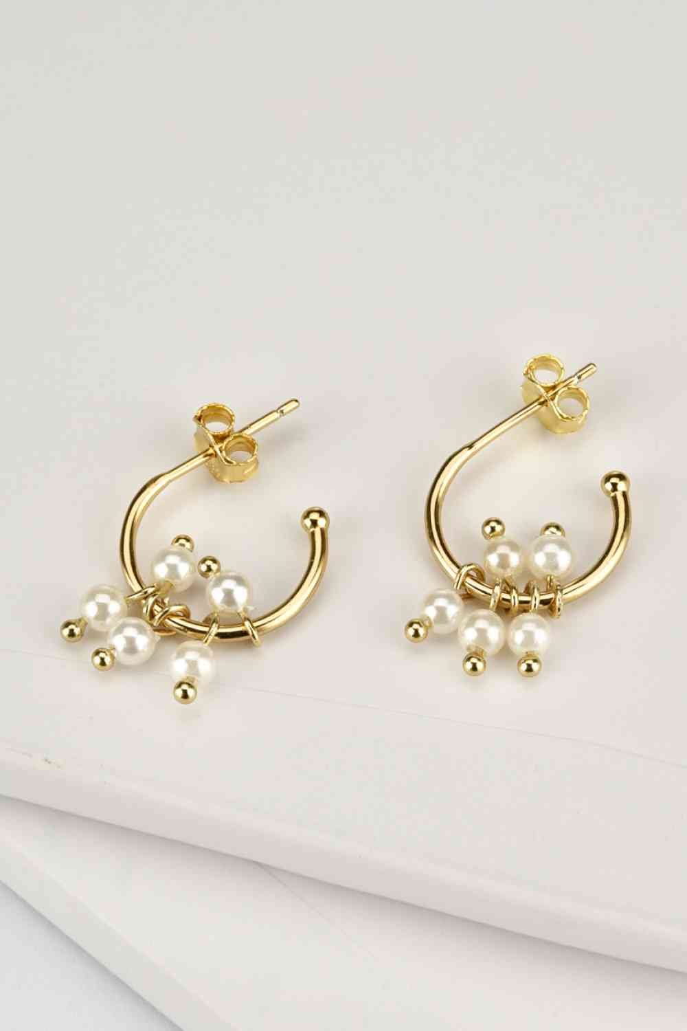 Pearl C - Hoop Earrings - Earrings - Gold - Bella Bourget