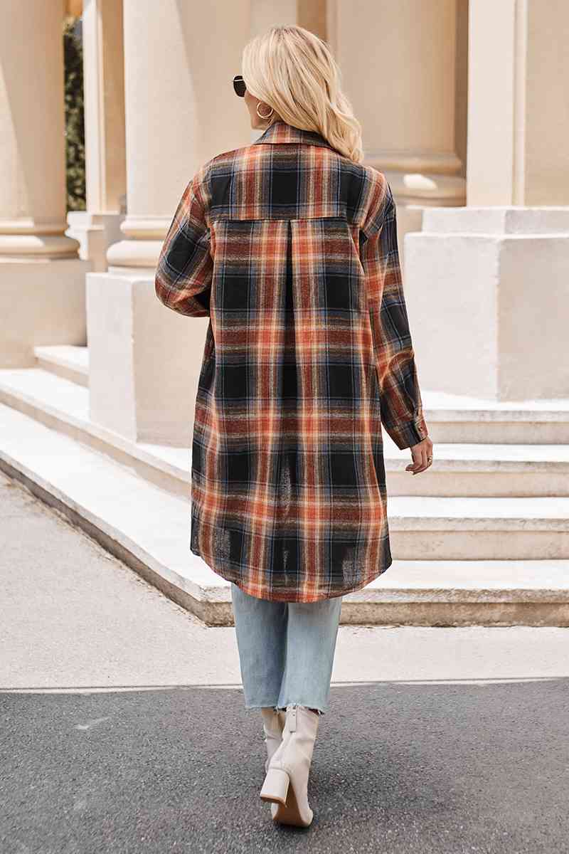 Plaid Long Coat - Coat - Black - Bella Bourget