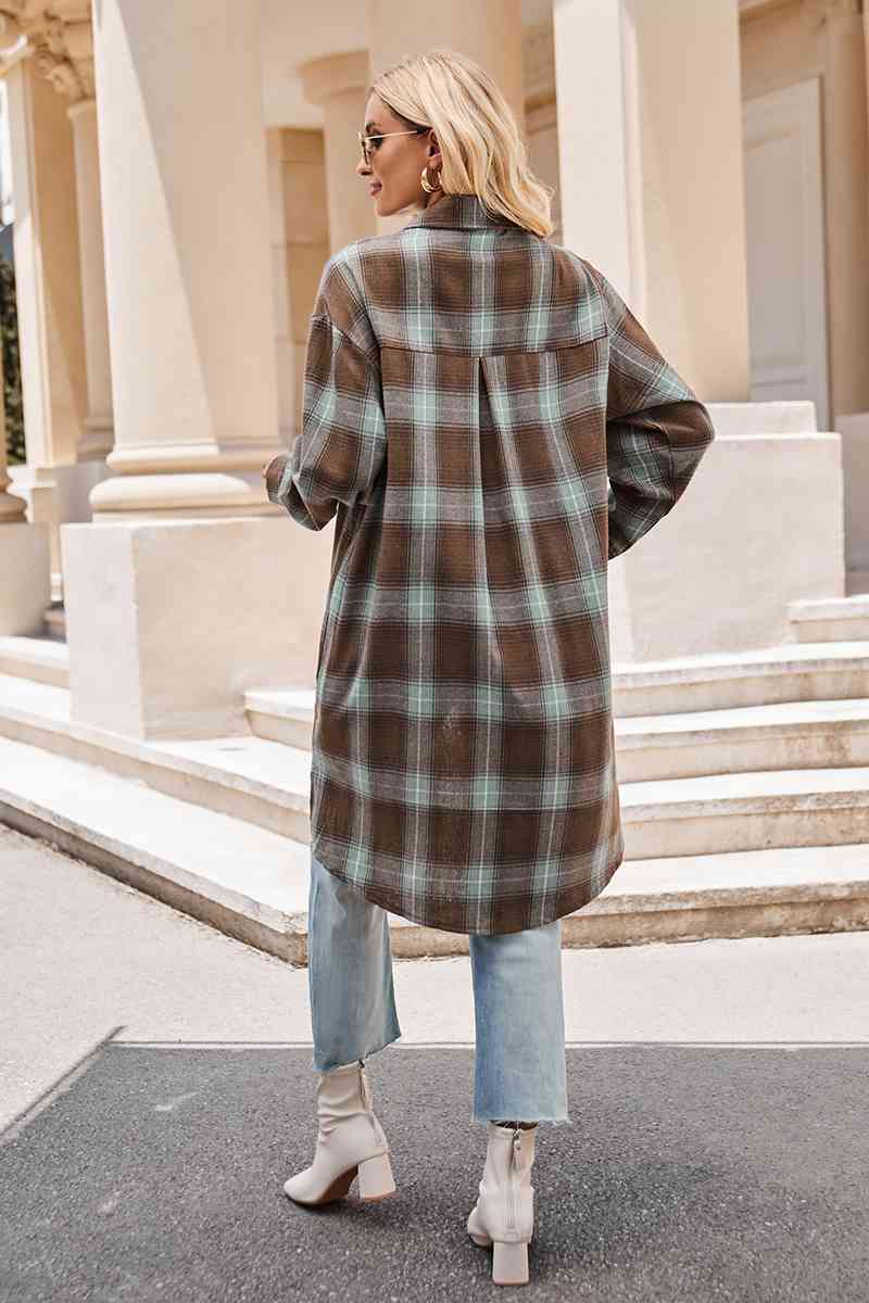 Plaid Long Coat - Coat - Black - Bella Bourget