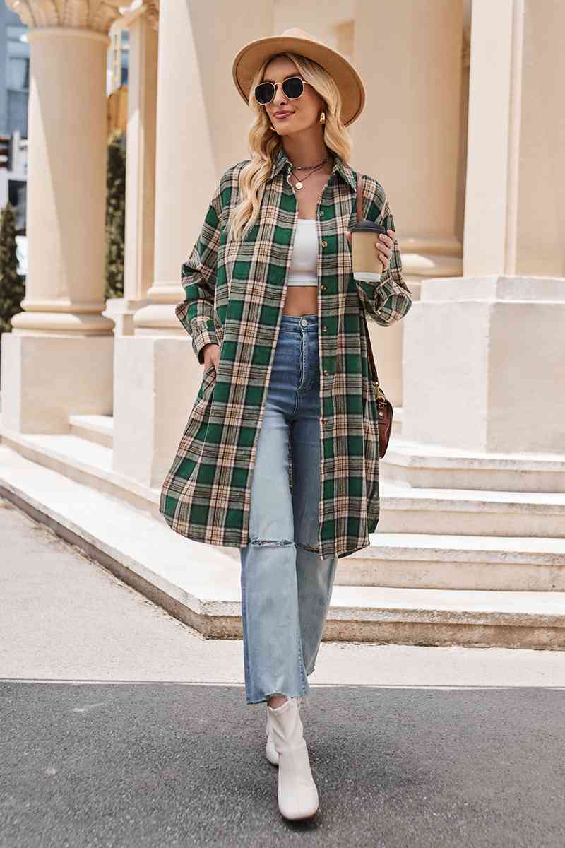 Plaid Long Coat - Coat - Black Forest - Bella Bourget