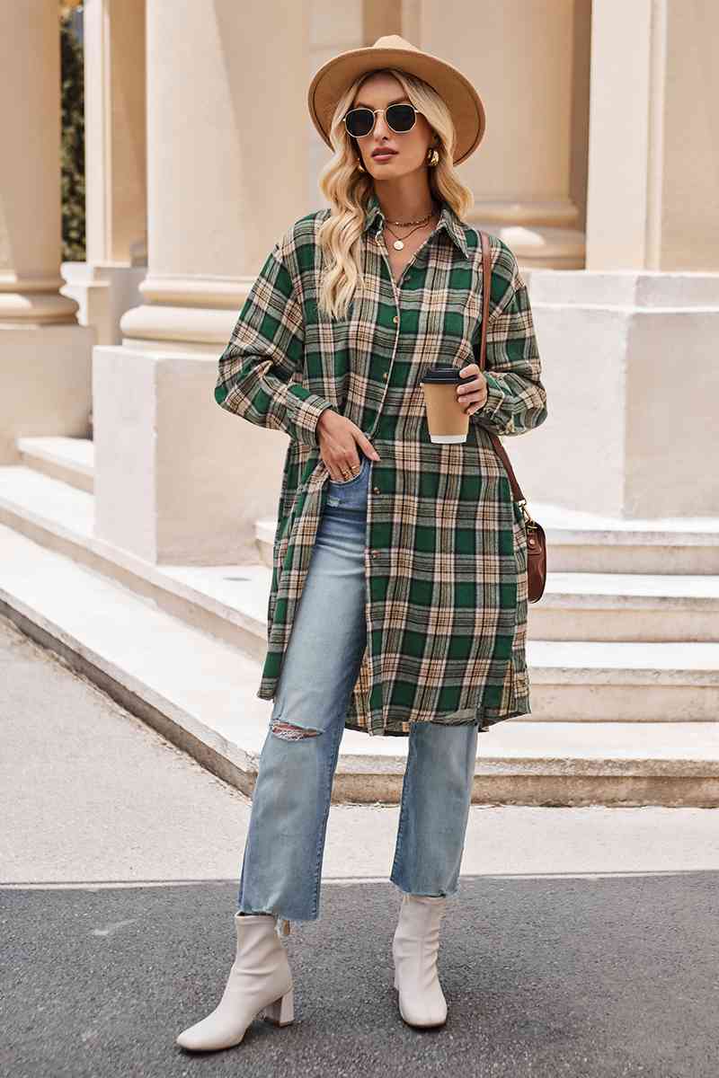 Plaid Long Coat - Coat - Black Forest - Bella Bourget