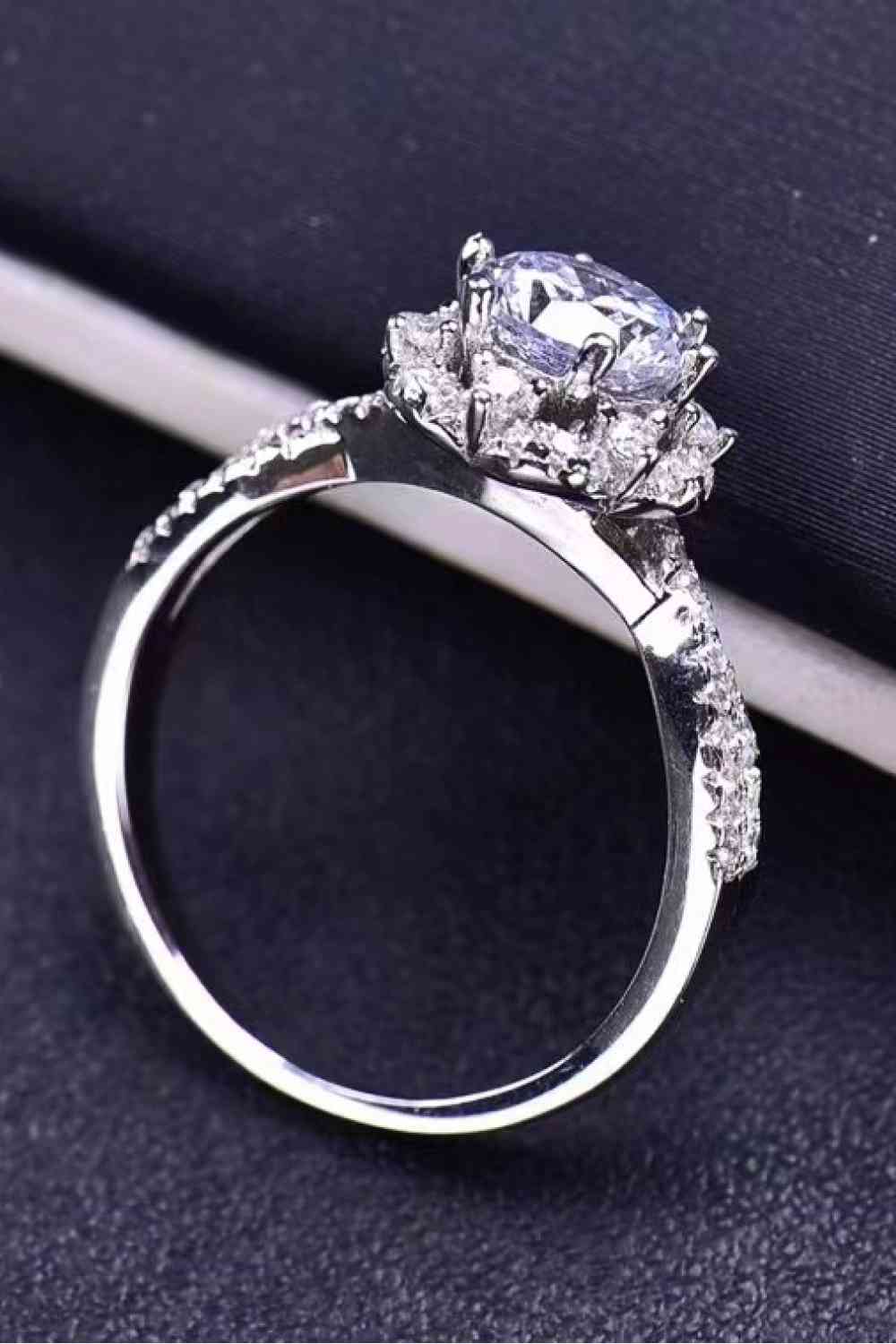 Platinum - Plated Six Prong 1 Carat Moissanite Ring - Ring - White - Bella Bourget