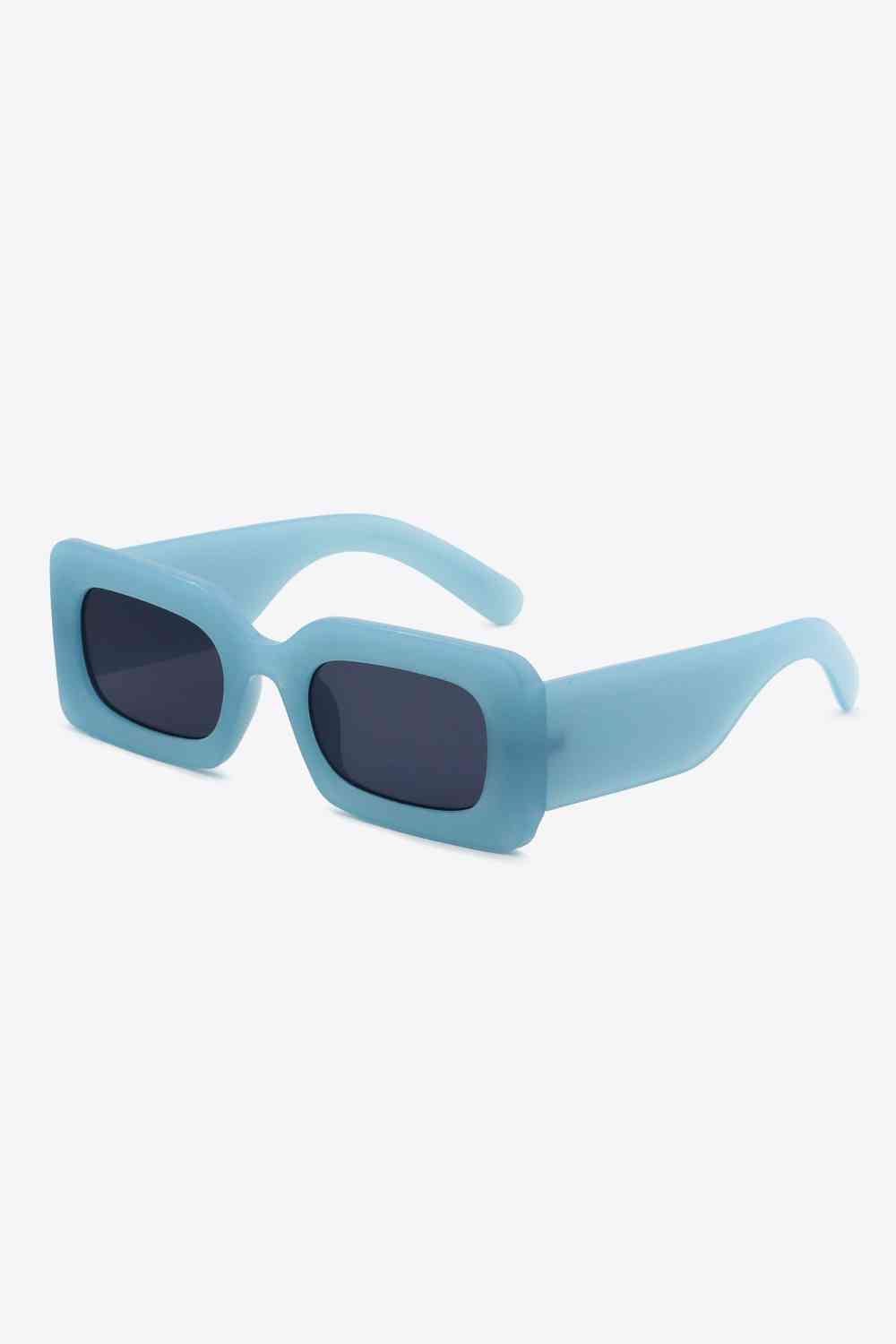 Polycarbonate Frame Rectangle Sunglasses - sunglasses - Air Force Blue - Bella Bourget