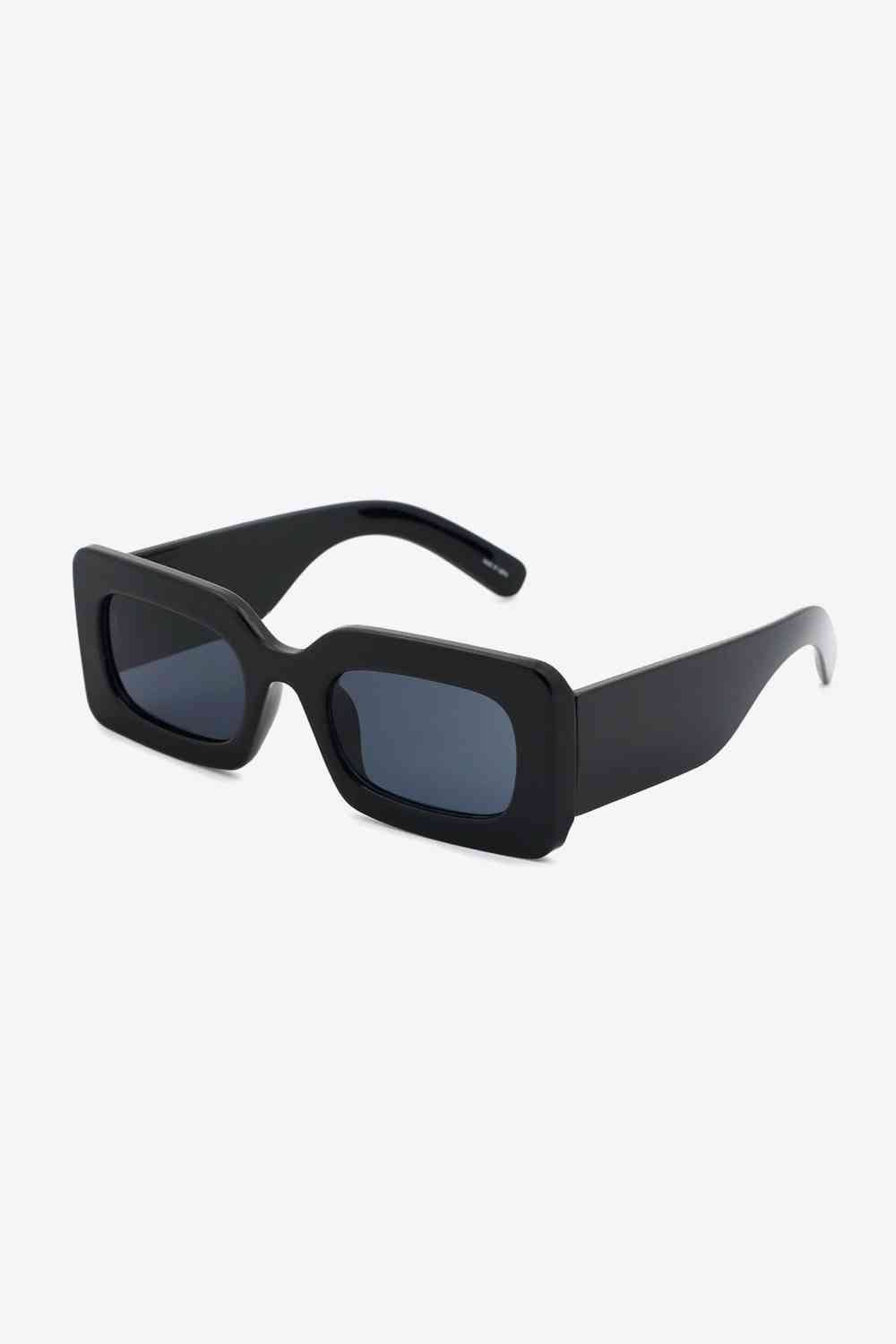 Polycarbonate Frame Rectangle Sunglasses - sunglasses - Black - Bella Bourget