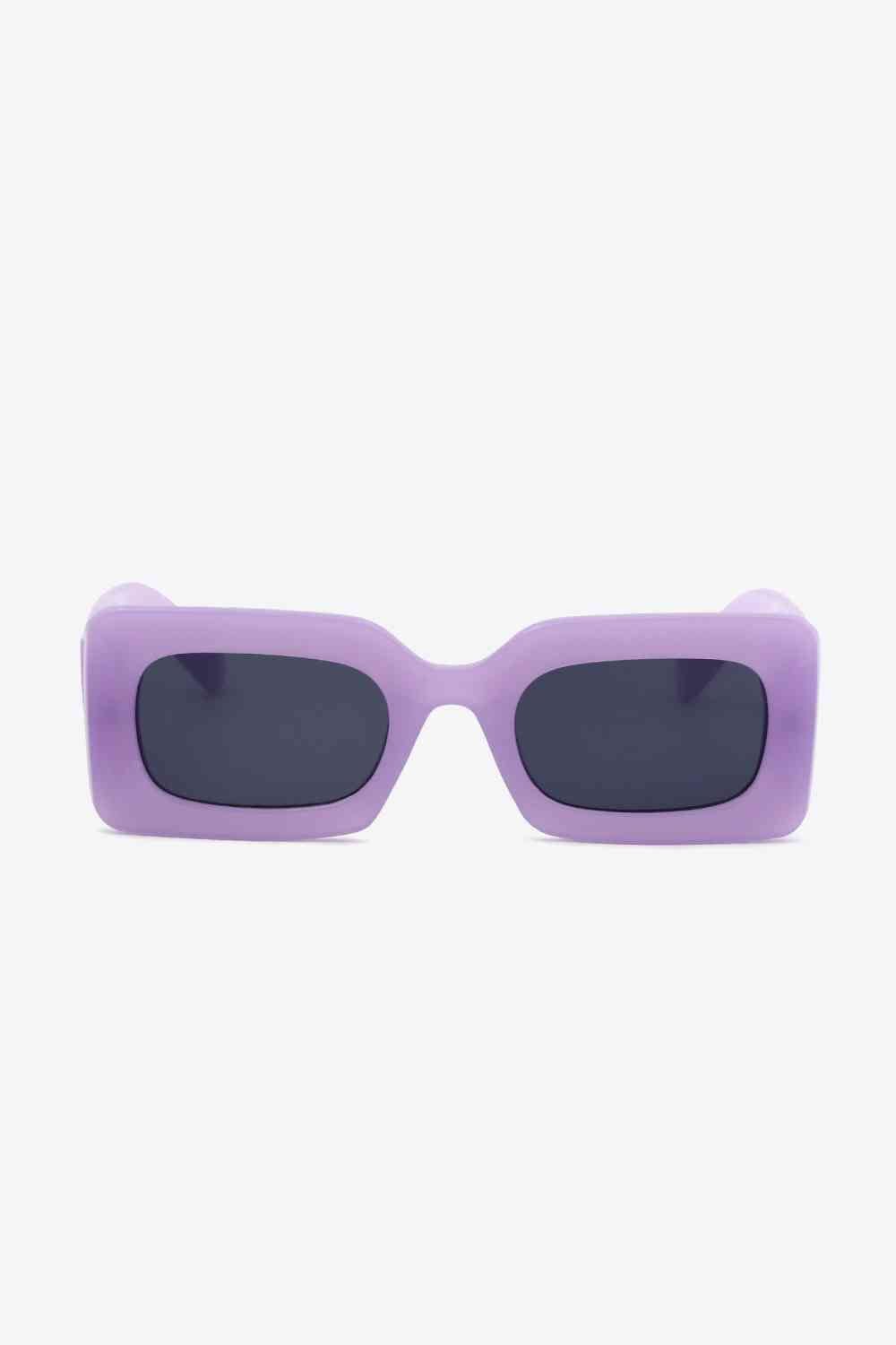 Polycarbonate Frame Rectangle Sunglasses - sunglasses - Lavender - Bella Bourget