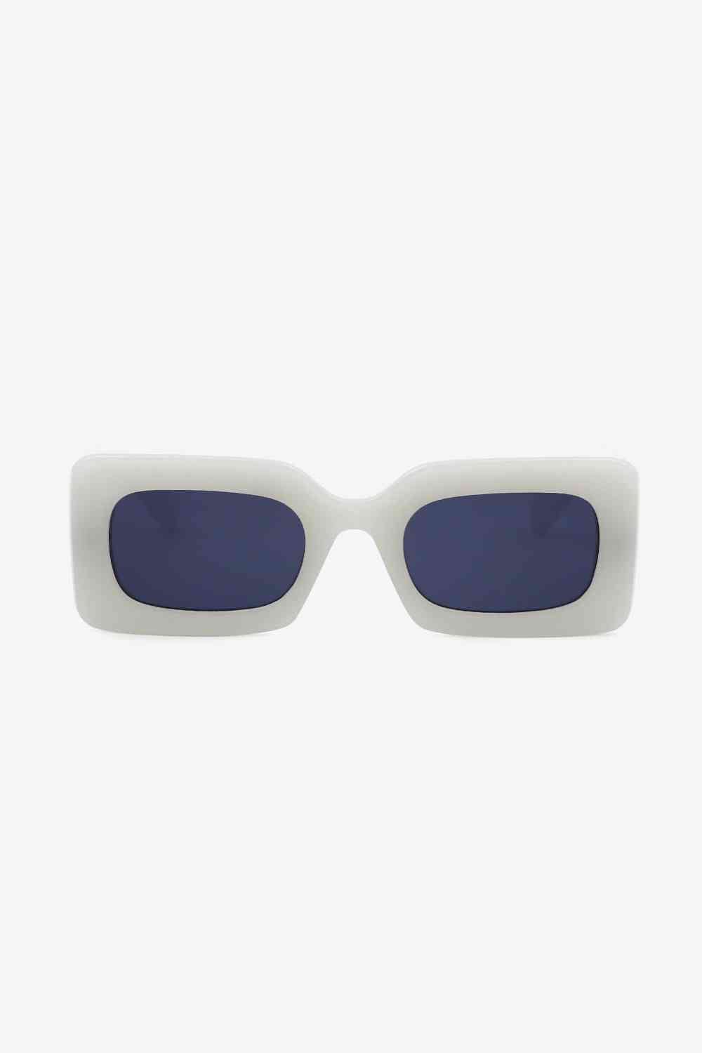 Polycarbonate Frame Rectangle Sunglasses - sunglasses - Light Gray - Bella Bourget