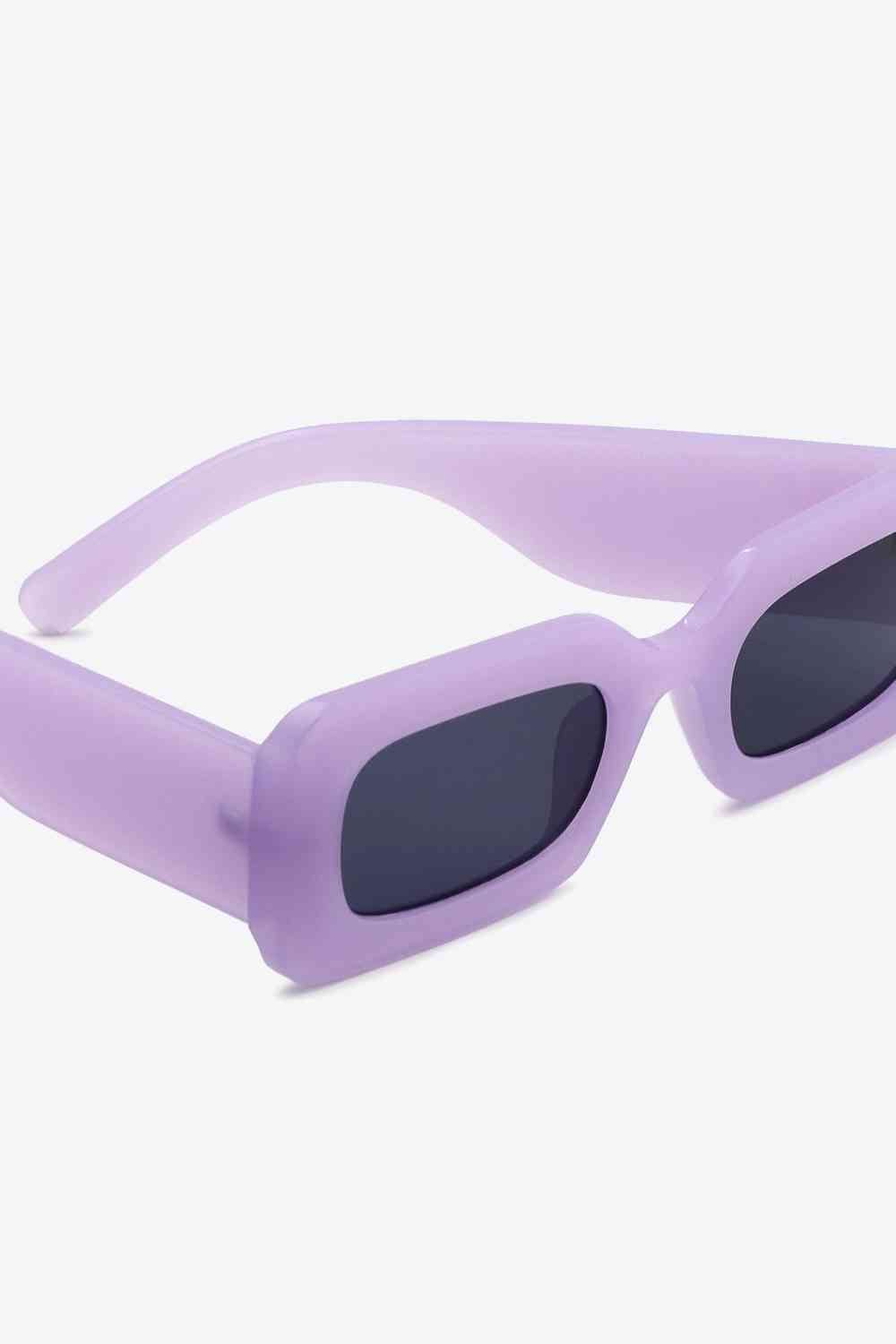 Polycarbonate Frame Rectangle Sunglasses - sunglasses - Lavender - Bella Bourget