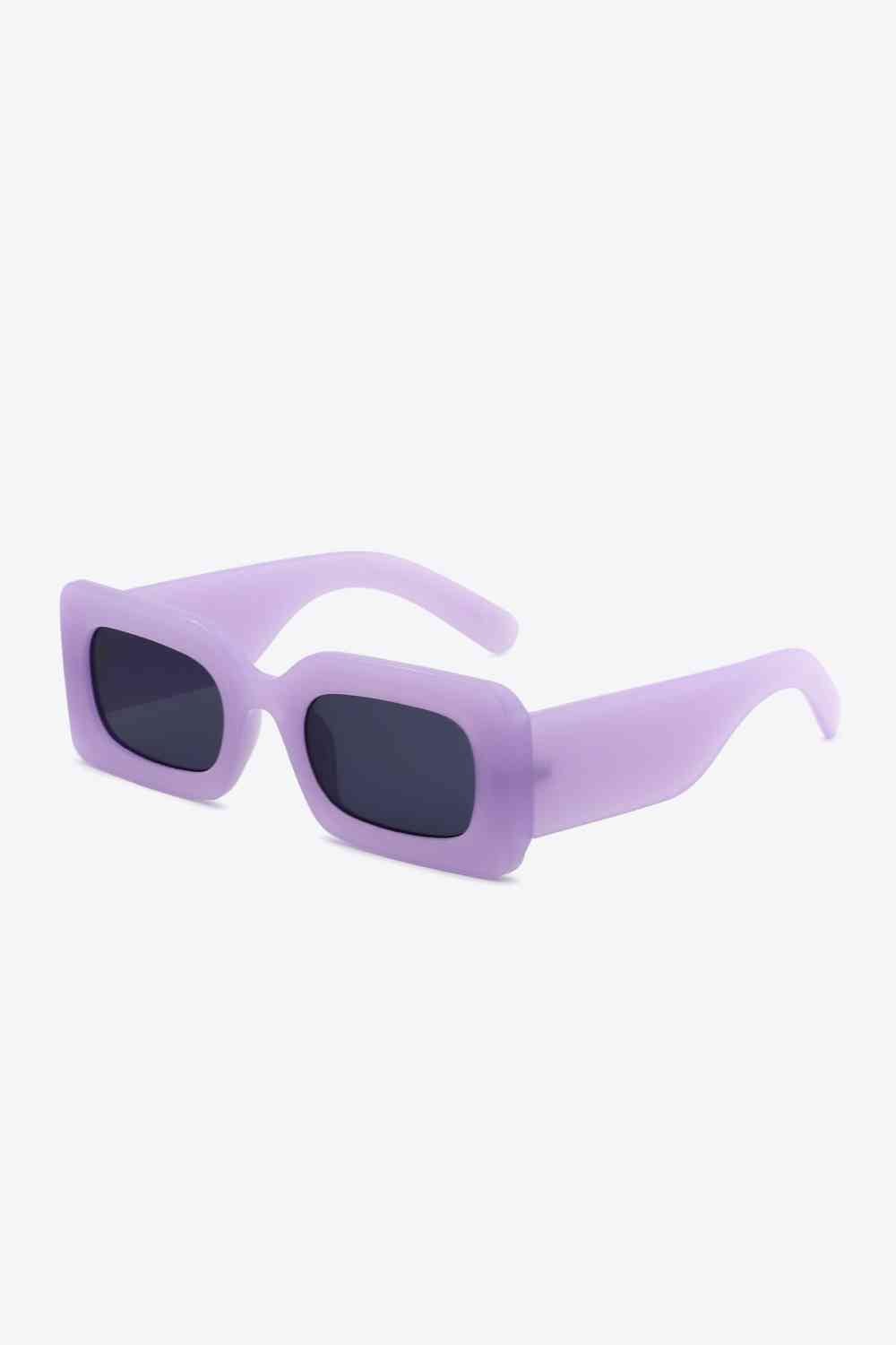 Polycarbonate Frame Rectangle Sunglasses - sunglasses - Lavender - Bella Bourget