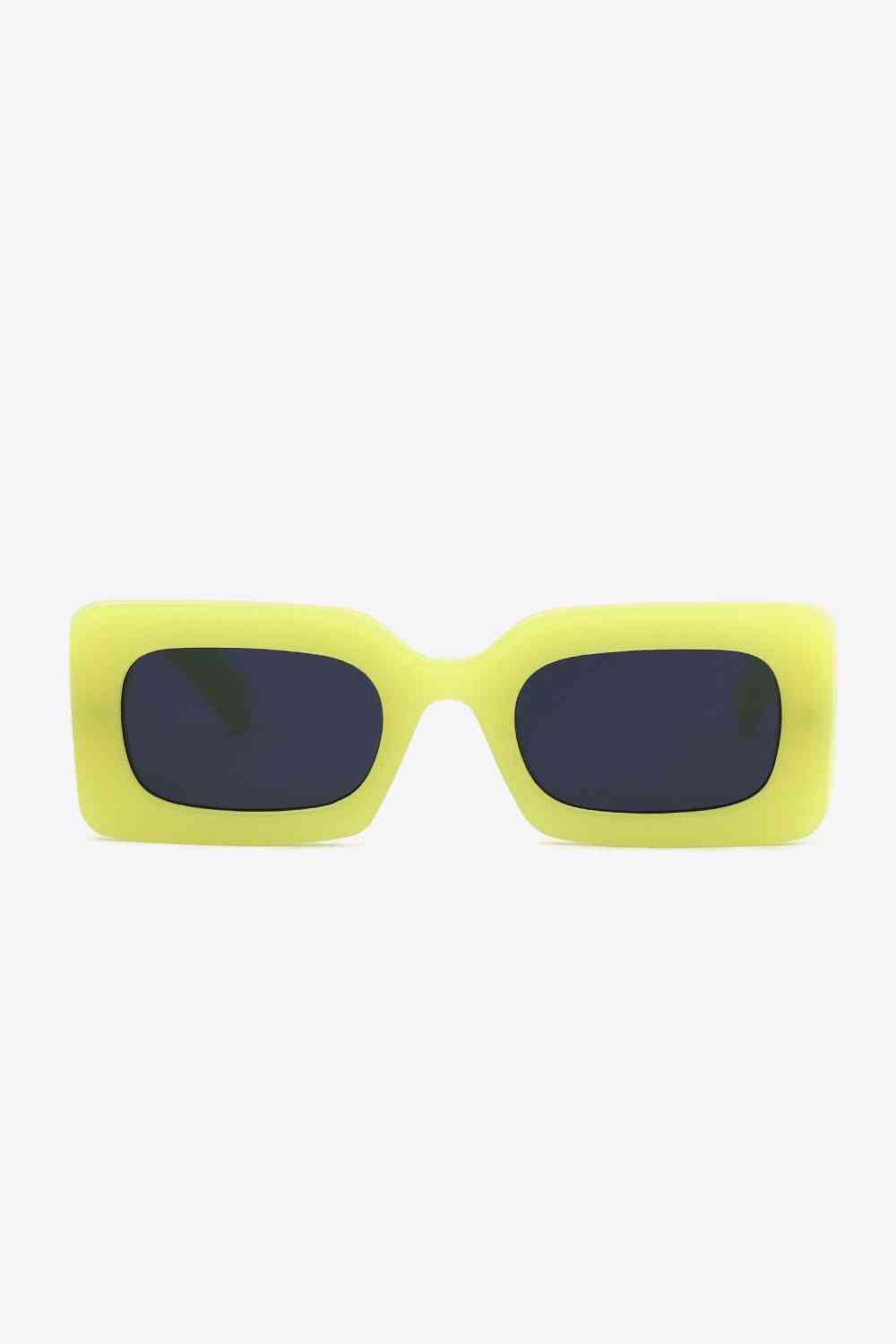 Polycarbonate Frame Rectangle Sunglasses - sunglasses - Lemon - Bella Bourget