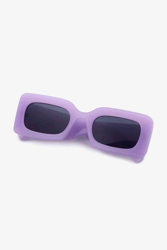 Polycarbonate Frame Rectangle Sunglasses - sunglasses - Lavender - Bella Bourget
