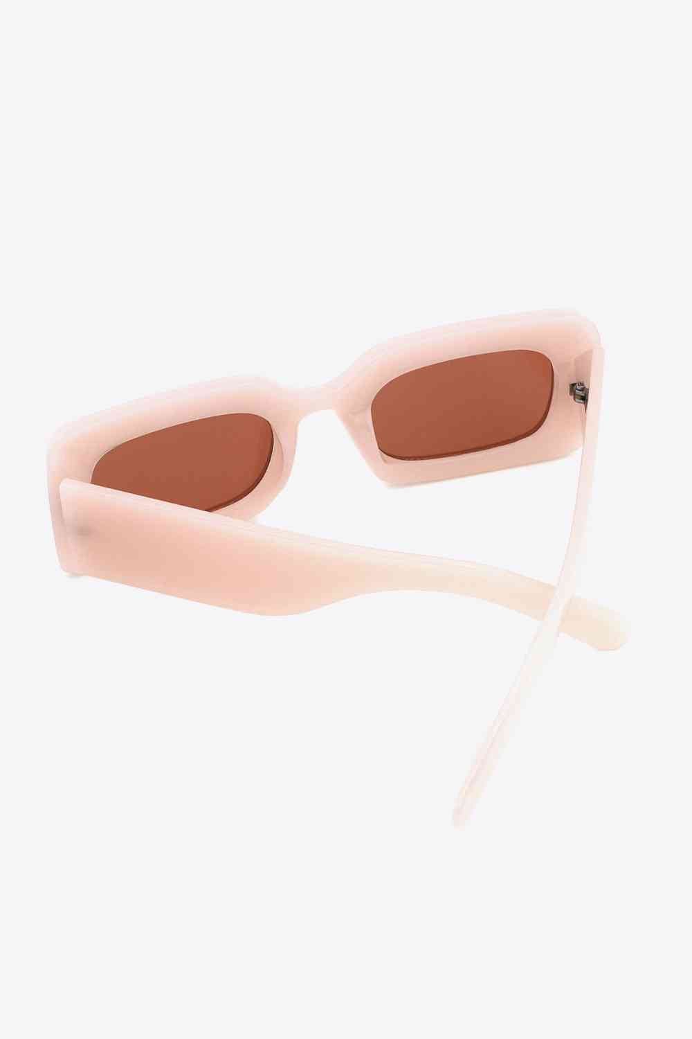 Polycarbonate Frame Rectangle Sunglasses - sunglasses - Peach - Bella Bourget