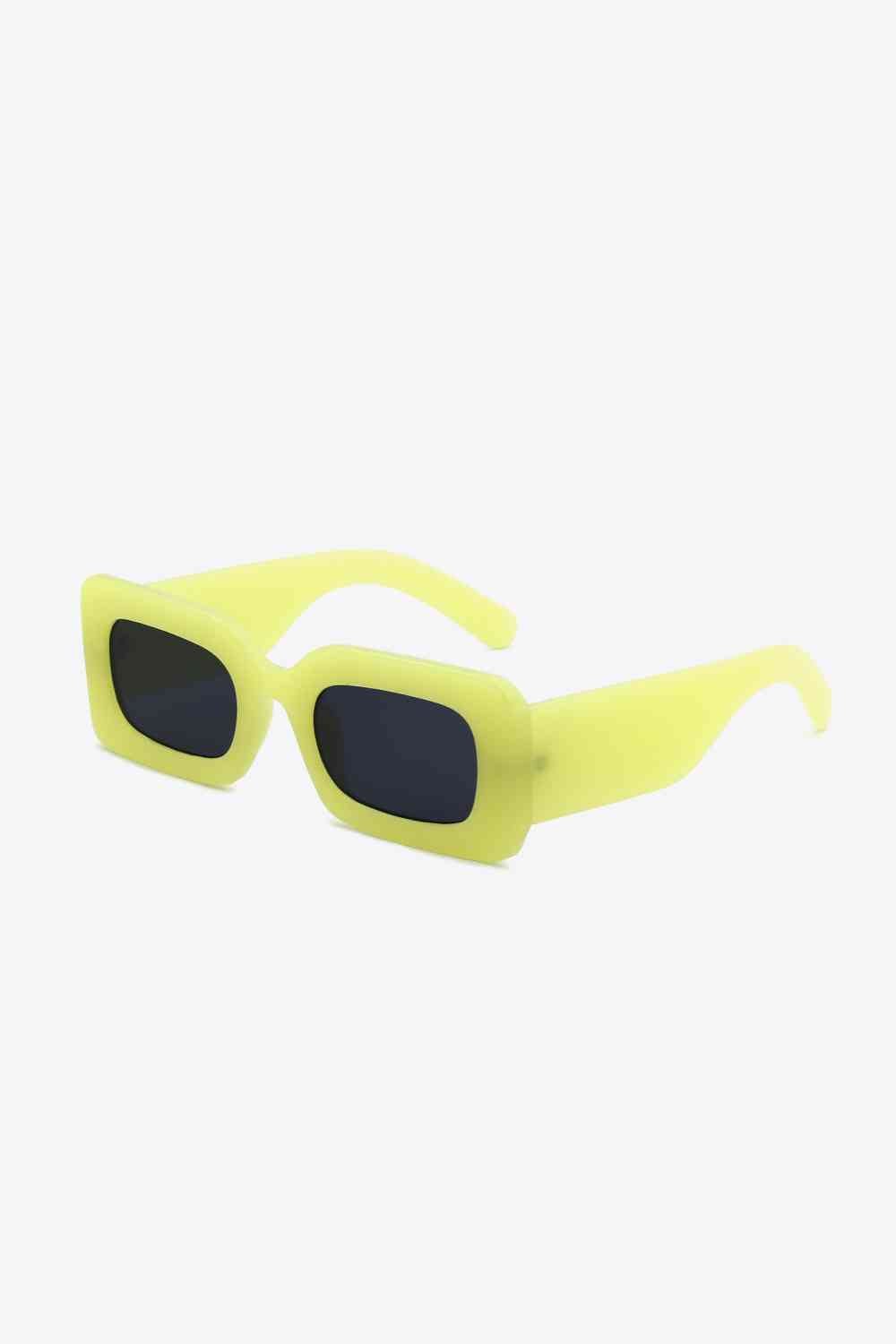 Polycarbonate Frame Rectangle Sunglasses - sunglasses - Lemon - Bella Bourget