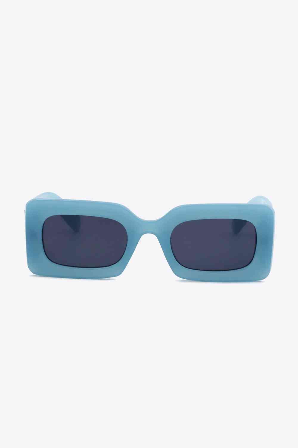 Polycarbonate Frame Rectangle Sunglasses - sunglasses - Air Force Blue - Bella Bourget