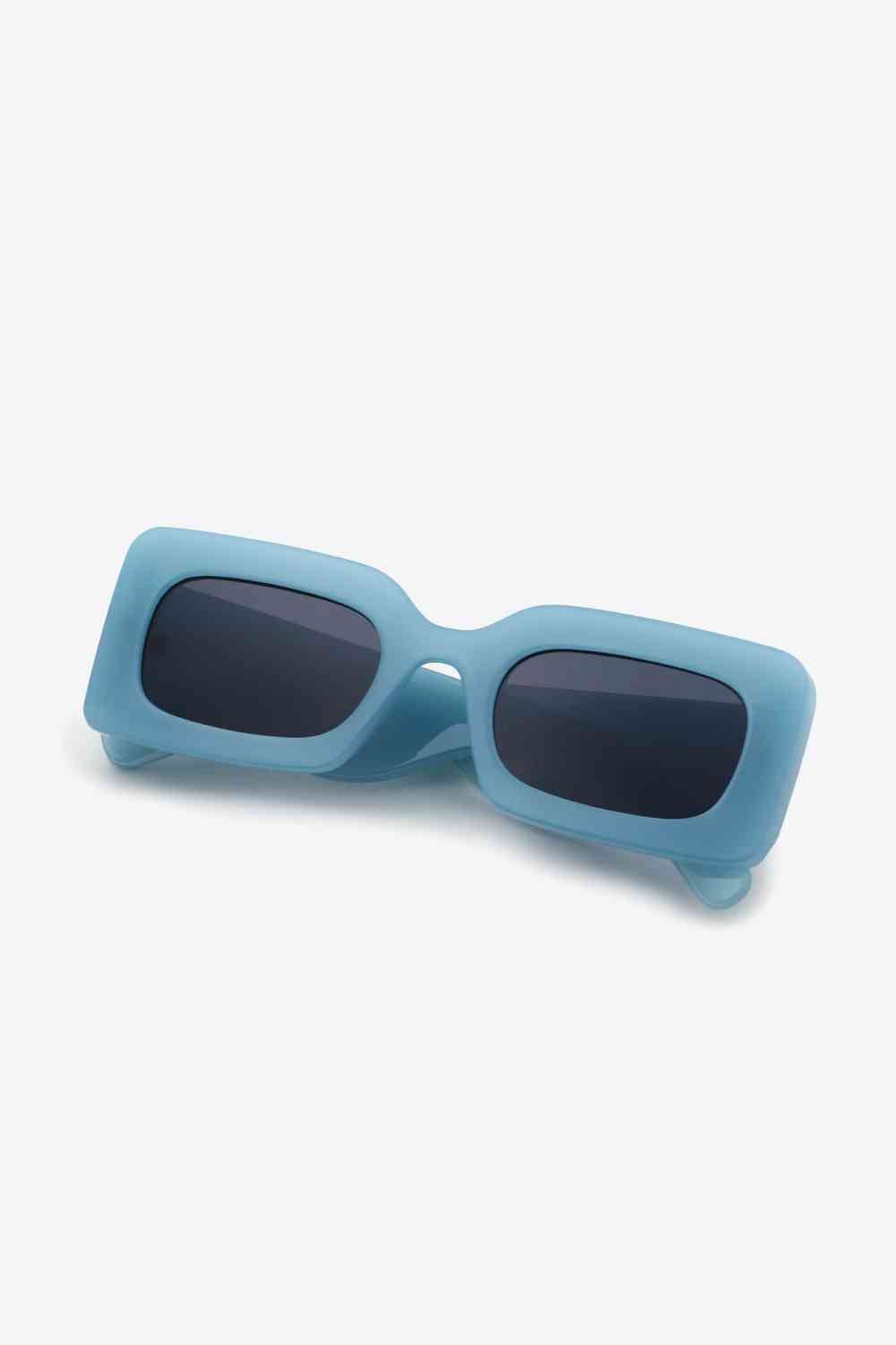 Polycarbonate Frame Rectangle Sunglasses - sunglasses - Air Force Blue - Bella Bourget