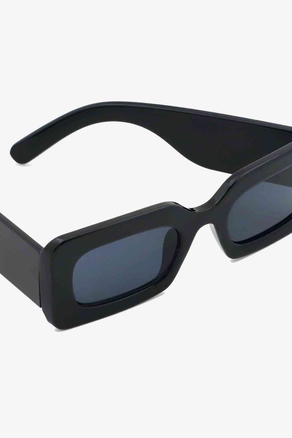 Polycarbonate Frame Rectangle Sunglasses - sunglasses - Black - Bella Bourget