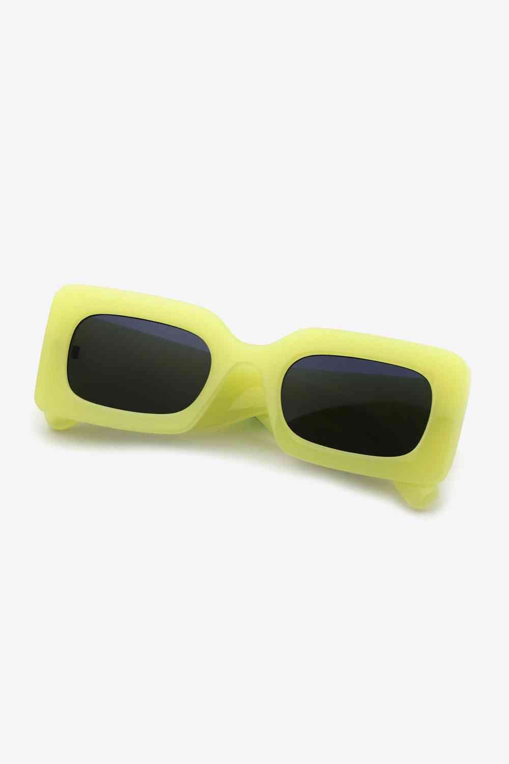 Polycarbonate Frame Rectangle Sunglasses - sunglasses - Lemon - Bella Bourget