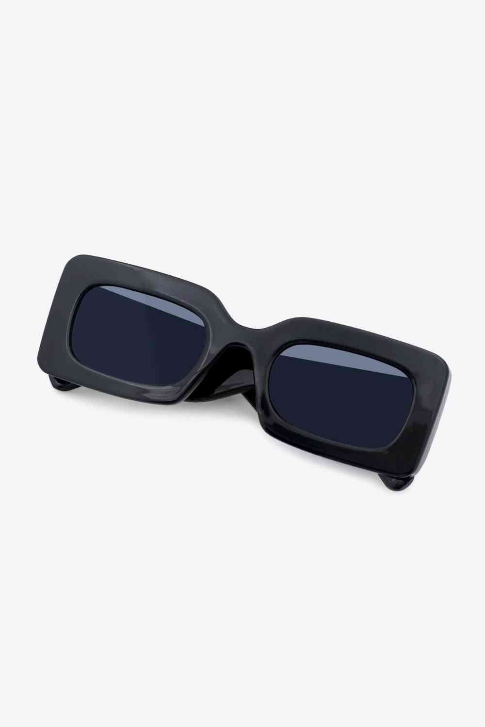 Polycarbonate Frame Rectangle Sunglasses - sunglasses - Black - Bella Bourget