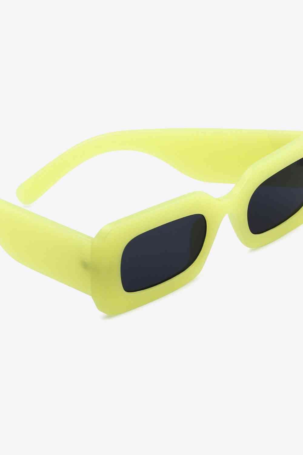 Polycarbonate Frame Rectangle Sunglasses - sunglasses - Lemon - Bella Bourget