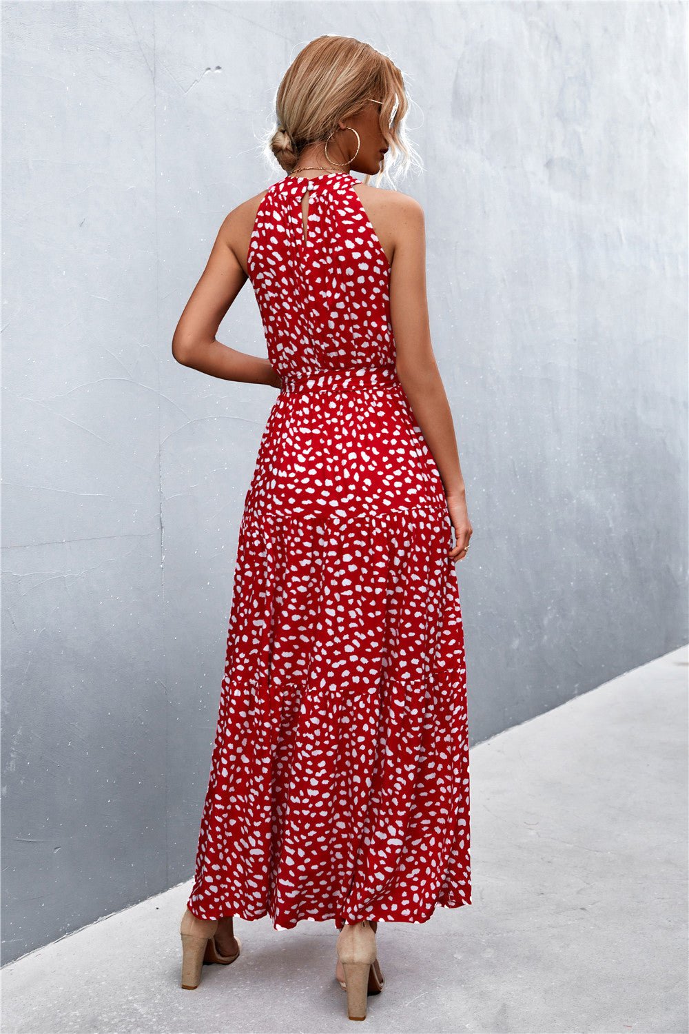 Printed Sleeveless Tie Waist Maxi Dress - Dress - Scarlett - Bella Bourget