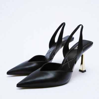 PU Leather Point Toe High Heel Pumps - shoes - Black - Bella Bourget