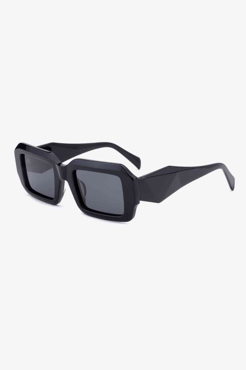 Rectangle TAC Polarization Lens Full Rim Sunglasses - sunglasses - Black - Bella Bourget