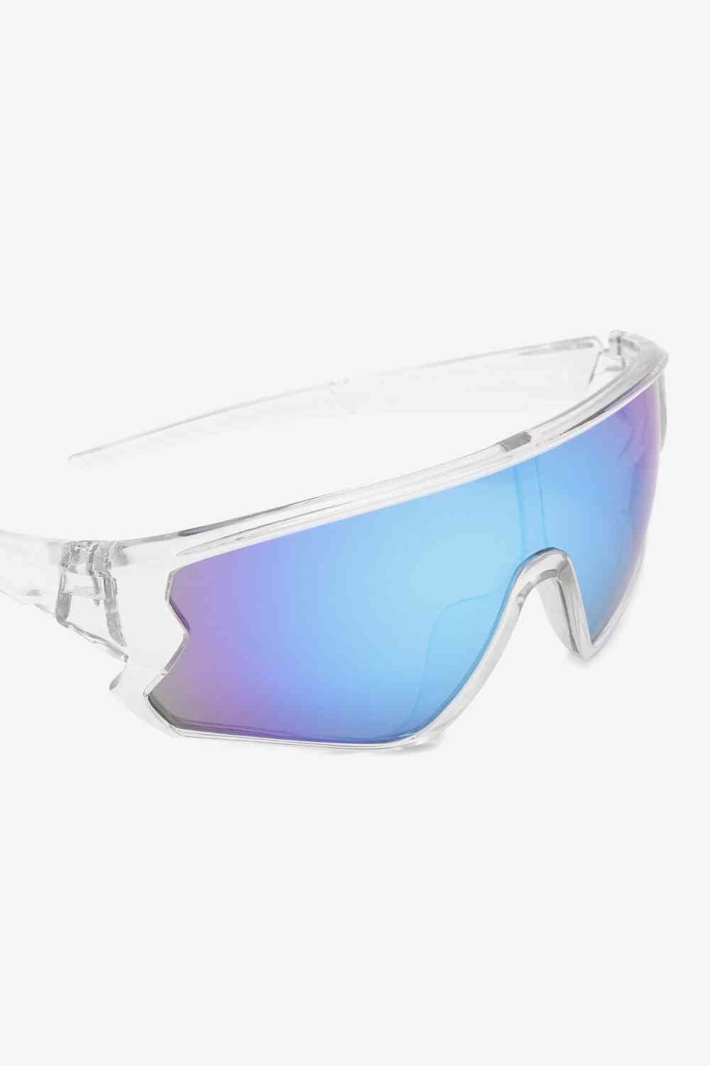 Round Full Rim Polycarbonate Frame Sunglasses - sunglasses - Pastel Blue - Bella Bourget