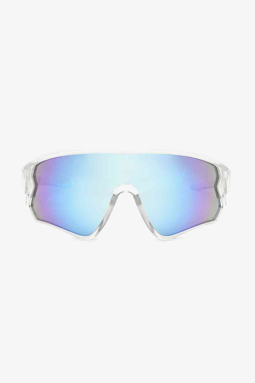 Round Full Rim Polycarbonate Frame Sunglasses - sunglasses - Pastel Blue - Bella Bourget