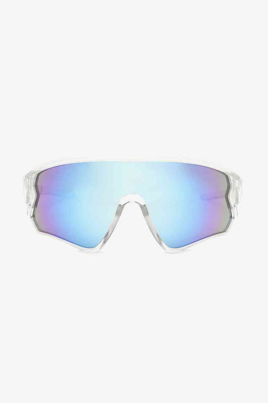 Round Full Rim Polycarbonate Frame Sunglasses - sunglasses - Pastel Blue - Bella Bourget