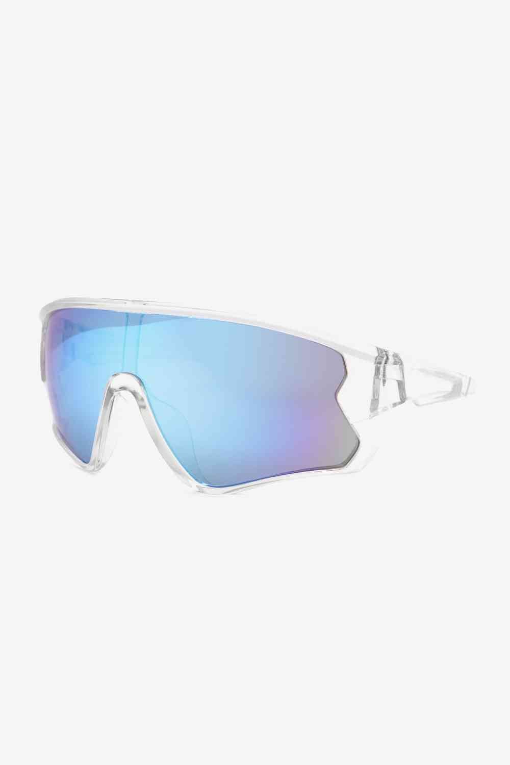 Round Full Rim Polycarbonate Frame Sunglasses - sunglasses - Pastel Blue - Bella Bourget