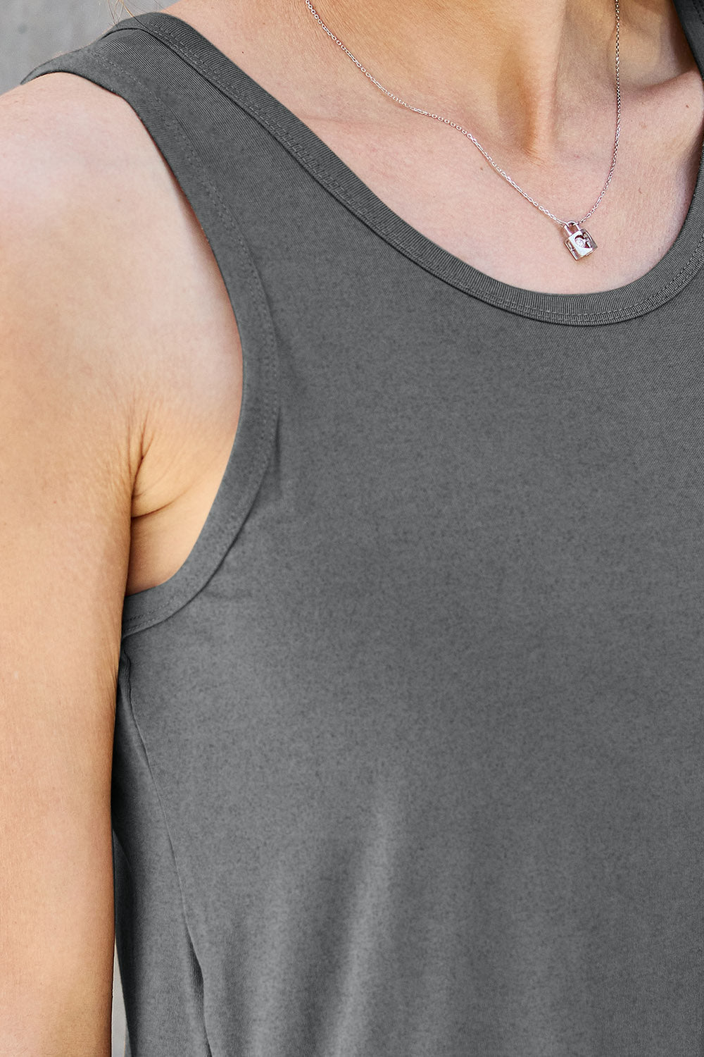 Round Neck Tank - Tank Top - Heather Gray - Bella Bourget