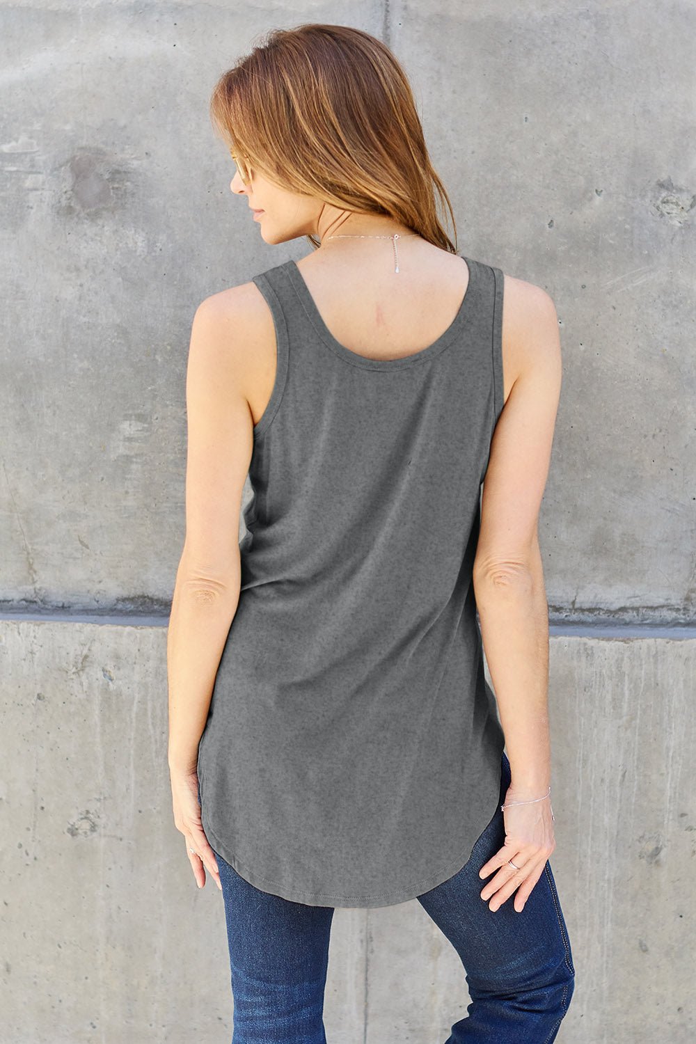 Round Neck Tank - Tank Top - Heather Gray - Bella Bourget