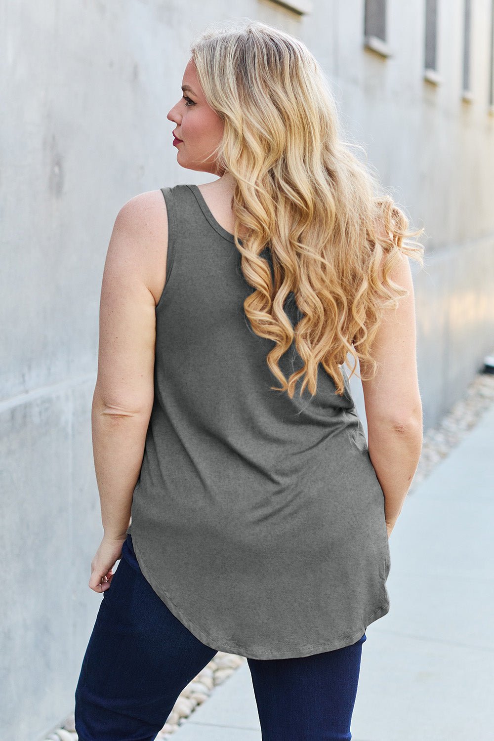 Round Neck Tank - Tank Top - Heather Gray - Bella Bourget