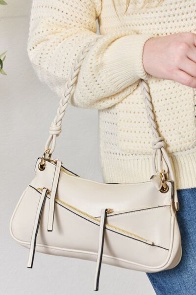 SHOMICO Braided Strap Shoulder Bag - bag - BONE - Bella Bourget