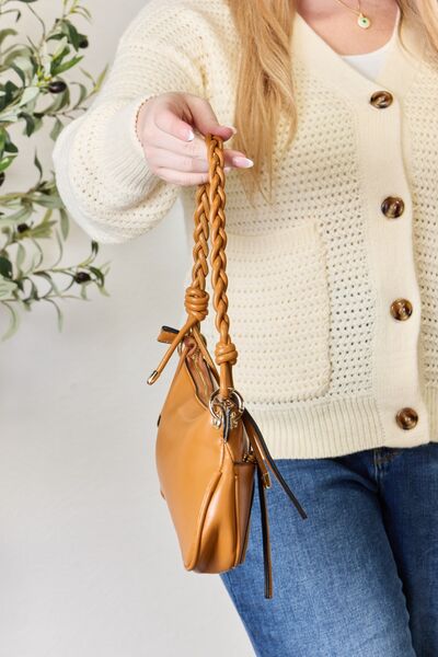 SHOMICO Braided Strap Shoulder Bag - bag - TAN - Bella Bourget