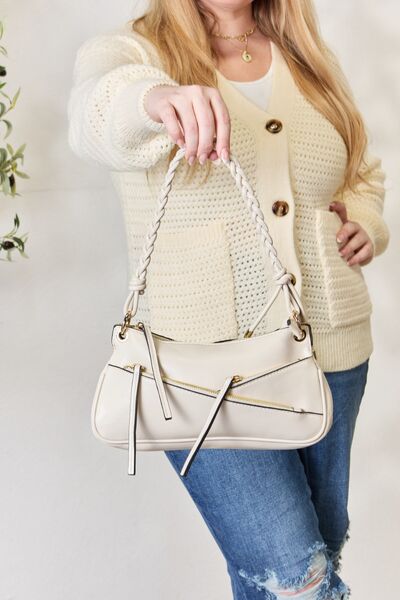 SHOMICO Braided Strap Shoulder Bag - bag - BONE - Bella Bourget