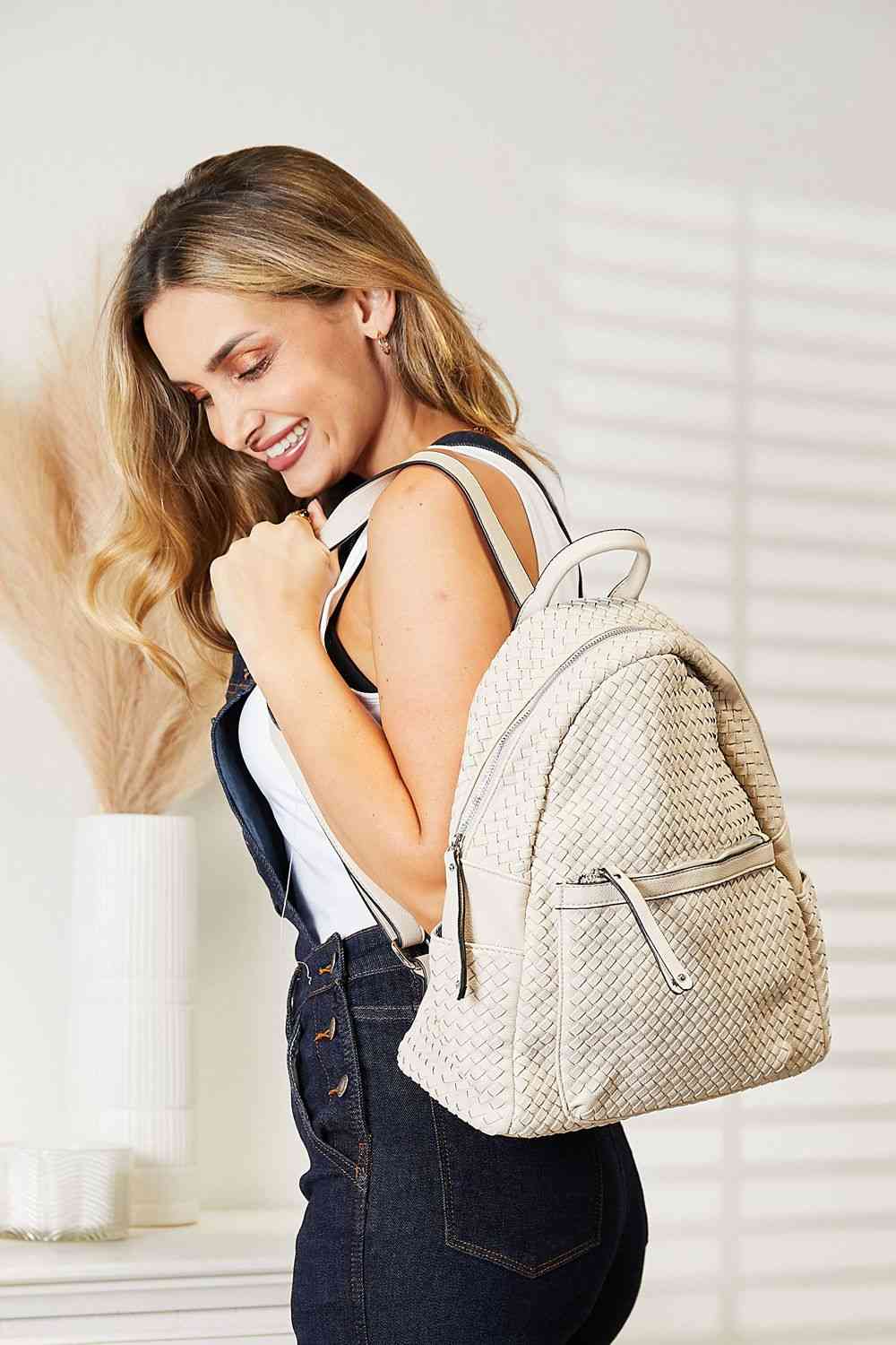 SHOMICO Faux Leather Backpack - bag - Beige - Bella Bourget