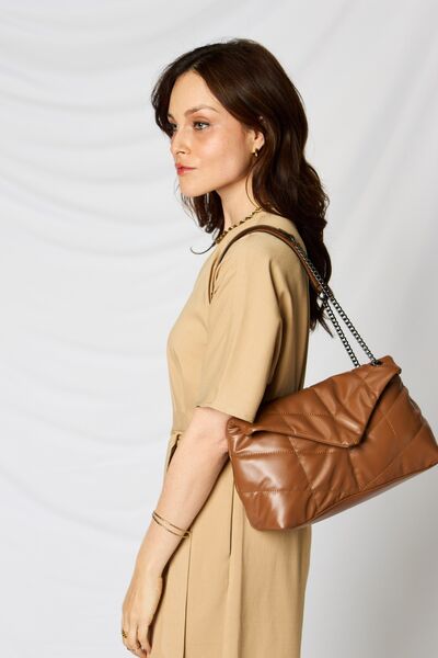 SHOMICO PU Leather Chain Handbag - bag - TAN - Bella Bourget