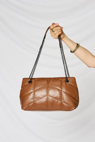 SHOMICO PU Leather Chain Handbag - bag - TAN - Bella Bourget