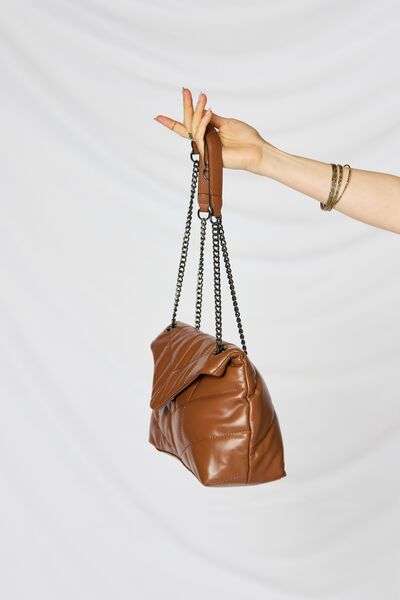 SHOMICO PU Leather Chain Handbag - bag - TAN - Bella Bourget