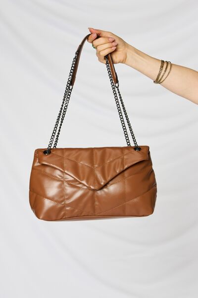 SHOMICO PU Leather Chain Handbag - bag - TAN - Bella Bourget