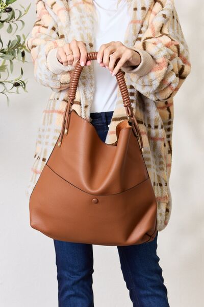 SHOMICO Vegan Leather Handbag with Pouch - bag - TAN - Bella Bourget