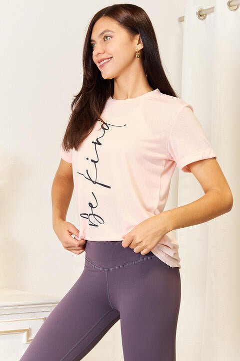 Simply Love BE KIND Graphic Round Neck T - Shirt - T - Shirt - Peach - Bella Bourget