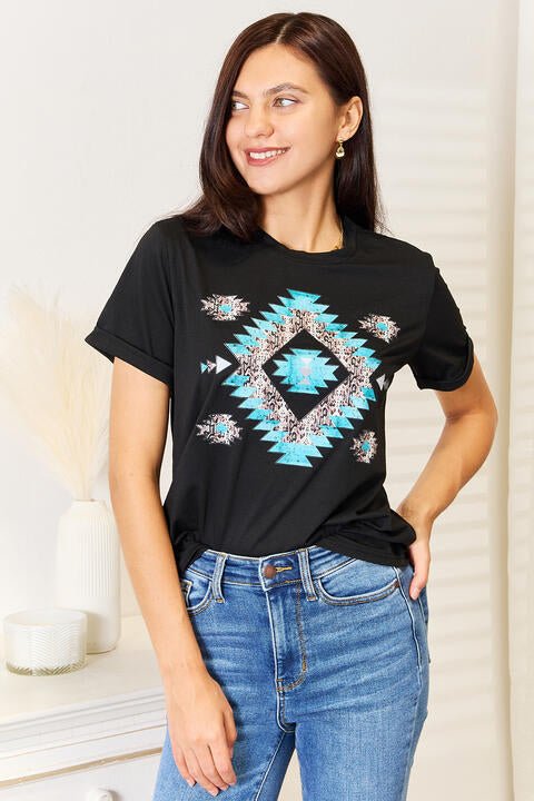 Simply Love Graphic Short Sleeve T - Shirt - TikTok - Black - Bella Bourget